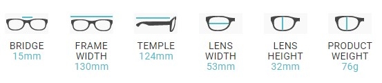 Wrap Around Glasses Dimensions 17011